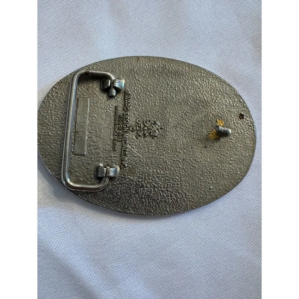 Vintage Drilling Offshore belt buckle 24K gold plated; incredible